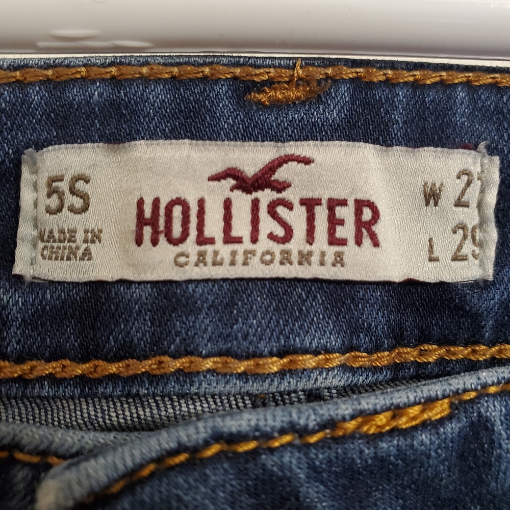 Hollister Super Skinny Jeans 5S 27x29 Dark Blue Denim Womens 5 Pocket Style - Picture 3 of 8